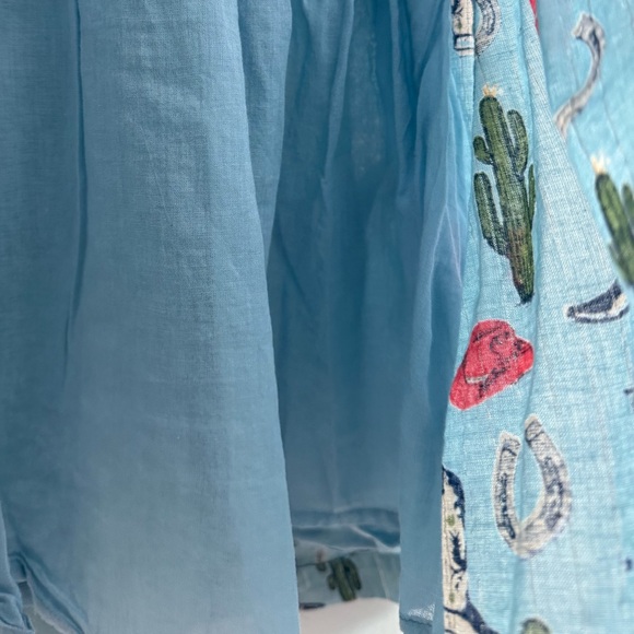 PINK CHICKEN Girls Light Blue Cowgirl Print Smocked Sleeveless Dress - Size 3T - Picture 5 of 6